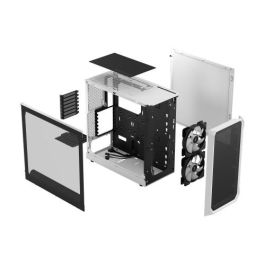 Fractal Design Focus 2 Blanco - Torre PC ATX, Micro-ATX, Mini-ITX, RGB, Ventana Lateral, 2x140mm Ventiladores, FD-C-FOC2A-04