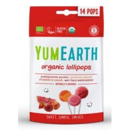 YUM EARTH Piruletas Orgánicas Veganas Sabor Fresa, Granada, Sandía y Melocotón - 14 Unidades Sin Gluten Precio: 5.8899995. SKU: B1E3L2JTX9