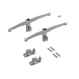 Emuca Lote de soportes para 5 estantes de cristal para la estructura Zero, cristales no incluidos, Zamak, Pintado color gris piedra