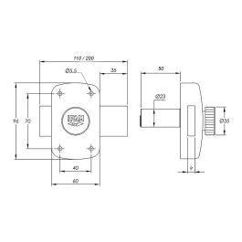 Ifam Cerrojo B5/50 Acabado Latonado con 3 Llaves de Serreta