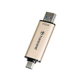 Transcend JetFlash 930C USB 3.2 Gen 1 Tipo-A/Tipo-C 512GB Pendrive 420MB/s Lectura 400MB/s Escritura Color Oro