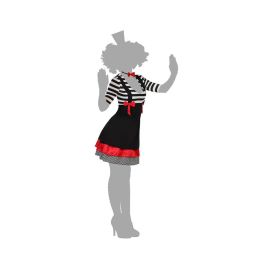 Disfraz Mimo Mujer Adulto Blanco Negro XL - Temática Circo, Vestido y Pajarita