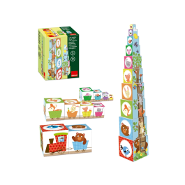 Diset Juego Cubos Apilables Figuras del Bosque Didáctico para Bebés a partir de 1 año