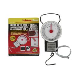 Benson Báscula Analógica Clásica con Gancho y Cinta Métrica, Peso Máximo 32 kg, Blanco