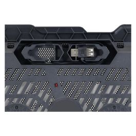 Conceptronic Base de Refrigeración para Portátil 15.6" con 2 Ventiladores USB, Ajuste de Altura, Antideslizante - Para Portátiles hasta 15.6 Pulgadas