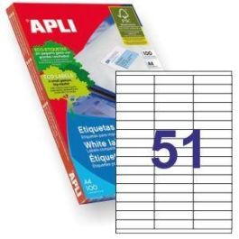 Apli Etiquetas Adhesivas 70x16,9 mm Inkjet-Láser C-Rectos 51 X 100H Blanco Precio: 17.89000004. SKU: S8400846