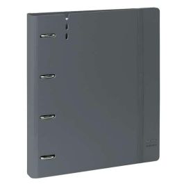 Carpeta Con Recambio Safta Din A4 Cuadro 5 mm Polipropileno Foam 4 Anillas 35 mm Gris Oscuro