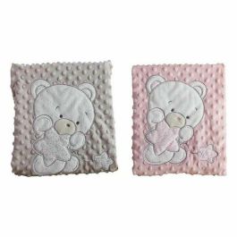 Manta doble 100x75 cm oso bordado vison en cajita regalo Manta doble 100x75 cm oso bordado vison en cajita regalo
