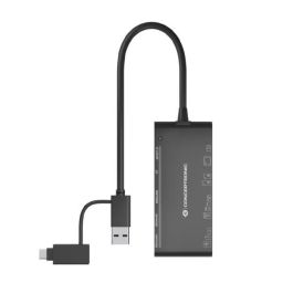 Conceptronic Lector Tarjetas Externo USB 3.0 Tipo C, Compatible con SD/SDHC/SDXC, Micro SD/T-Flash, Micro SDHC, Micro SDXC, MMC, MS, M2, CF, xD, Modelo BIAN03B