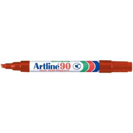Artline Rotulador Permanente Rojo Punta Biselada 5mm para Papel Metal Cristal