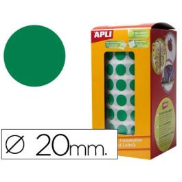 Apli Gomets Redondos 20 mm Rollo Verde