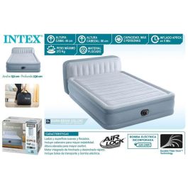Intex Dura-Beam Deluxe Plush Headboard Cama de Aire 152x236x86cm, Altura 46cm, Soporta 272kg