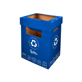Liderpapel Contenedor Papelera Reciclaje Papel y Cartón 70 Litros Azul 450x350x650 mm
