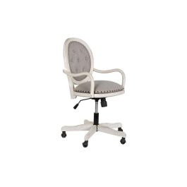 Silla Home Office DKD Home Decor Gris Claro Blanco 50 x 88 x 52 cm