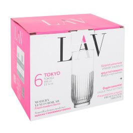 Lav Set 6 Vasos Tokyo 395 cc - Colección Tokyo, Ø6.5x15 cm (8 Cajas)