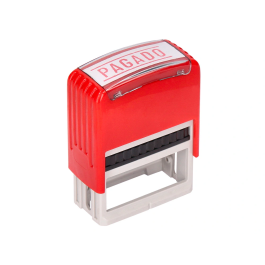 Q-connect Sello Entintado Automático Pagado 14x38 mm Color Rojo