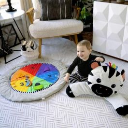 Baby Einstein Alfombra de juego Zen's Activity Milestones con barra de madera, juguetes multisensoriales, desde el nacimiento