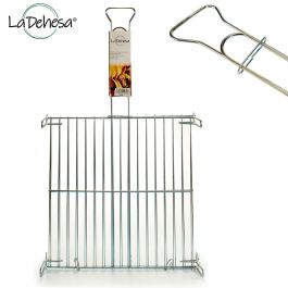La Dehesa Parrilla Doble Zincada 45x45 cm con 4 Patas y Asa Cierre Material Acero Metalizado