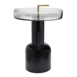 DKD Home Decor Mesita Auxiliar Moderno Transparente Negro Cristal y Hierro 41 x 57 x 41 cm Precio: 62.89000047. SKU: B16G6XDW3F