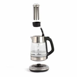 Livoo DOD165 Hervidor Eléctrico Inalámbrico, Temperatura Ajustable 40-100°C, Mantener Calor, Infusor de Té Extraíble, Apagado Automático - Gris