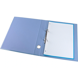 Liderpapel Carpeta de 2 Anillas 25 mm A4 Forrada Celeste con Ollao y Tarjetero