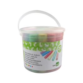 Liderpapel Tiza para Suelo Cubilete 20 Unidades Colores Surtidos