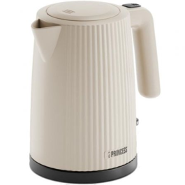 Princess 236048 Hervidor de Agua Wave Beige 1.7L 2200W con Apagado Automático y Filtro Extraíble