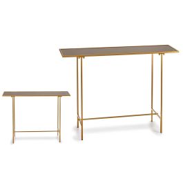 Mesa Rectangular Negra y Dorada Giftdecor 33x110 cm - Cristal y Metal Precio: 48.99051872. SKU: S3609707