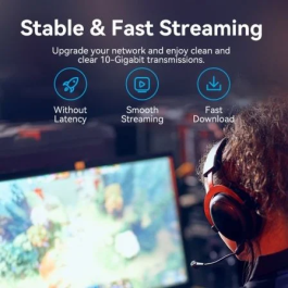 Vention Cable de Red RJ45 UTP IBOWG Cat.6A 1.5m Cabeza Rotatoria 360° Blanco