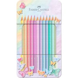 FABER-CASTELL 201910 Lápices de colores Sparkle Pastell, estuche metálico de 12 unidades, ergonómicos y resistentes a la rotura Precio: 19.49999942. SKU: B1KE6VBMEV
