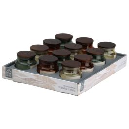 Home Deco Factory Vela Perfumada Tarro de Vidrio, 7 cm - Ámbar, Flor de Algodón o Bruma del Bosque