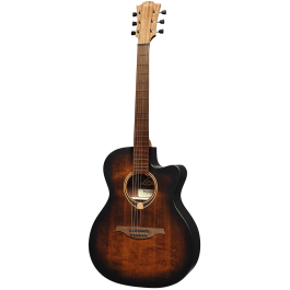 LAG Tramontane 70 A/E Guitarra Acústica Electroacústica Auditorium Cutaway Black & Brown Burst