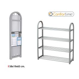 Confortime Zapatero de Metal y Plástico 4 Pisos 58 x 19 x 65 cm (6 Unidades) Precio: 43.79000043. SKU: S2202550