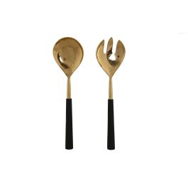 DKD Home Decor Set de 2 Cubiertos Dorado Natural Acero Inoxidable y Acacia 2 x 27 x 4.5 cm Precio: 21.78999944. SKU: B15E4C8GHJ