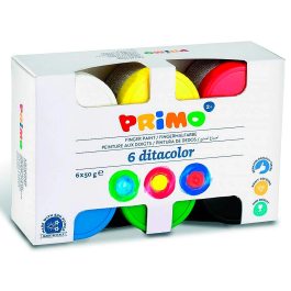 Primo Pintura de Dedos 6 Unidades Colores Surtidos 50g