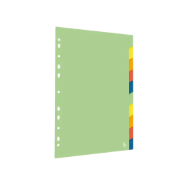Liderpapel Juego de 10 Separadores A4 Multitaladro Polipropileno 500 Micras Resistente Organiza Documentos