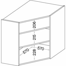 CUISINIER MODENAANGLEG Mueble alto de esquina MODENA 89x89 cm Roble artesanal y negro mate