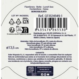 Quttin Fiambrera Redonda con Tapa Hermética y Válvula 13.5 cm