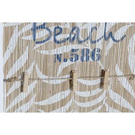 DKD Home Decor Tablón de Notas Memo Mediterraneo de MDF Blanco con Clips y Desmontable 52 cm Alto x 27.8 cm Ancho x 2.5 cm Fondo