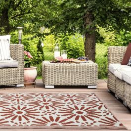 Home Deco Factory Alfombra Interior/Exterior 120x180 cm con Motivos Geométricos de Plástico PP