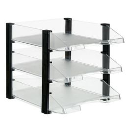 Archivo 2000 Bandeja Sobremesa Apilable, 3 Unidades, Plástico Transparente con Elevadores Negros, DIN A4/Folio, 255x65x350 mm Precio: 28.49999999. SKU: S8401272