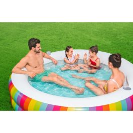 Bestway Piscina Infantil 2 Aros Arcoiris 206x206x51 cm +6 Años Jardin 54443