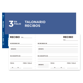 Liderpapel Talonario Recibos Tres en Folio Apaisado Original 205 x 102 mm Precio: 11.49999972. SKU: B1K34DDB7R