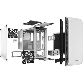 Be Quiet Pure Base 500 Window Blanco - Caja de PC con panel superior intercambiable, ventiladores Pure Wings 2, tapetes aislantes y soporte para refrigeración líquida.