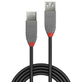 Lindy Cable de Extensión USB 2.0 Tipo A Anthra Line 3m, Alta Velocidad 480Mbps, Doble Apantallamiento, Conectores Bañados en Oro para Máxima Fiabilidad