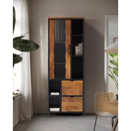 GINER Y COLOMER Vitrina Industrial de Madera de Mango y Metal 198 cm