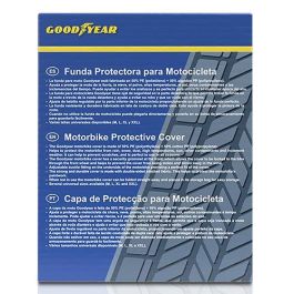 Goodyear GOD7021 Funda Cubre Moto Talla L | Impermeable, Antirrobo, Protección UV/Lluvia/Polvo, Tela Doble Cara PE/Algodón Goodyear GOD7021 Funda Cubre Moto Talla L | Impermeable, Antirrobo, Protección UV/Lluvia/Polvo, Tela Doble Cara PE/Algodón