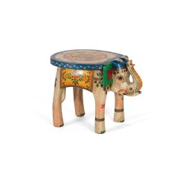 GINER Y COLOMER Taburete de Madera de Mango Pintado a Mano Multicolor 35x48x35 cm Precio: 151.2379. SKU: B136K4DRZM