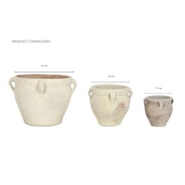 DKD Home Decor Ánfora Jerba Mediterránea de Terracota Crudo Hecha a Mano con 4 Asas 45x38x45 cm Set de 3 DKD Home Decor Ánfora Jerba Mediterránea de Terracota Crudo Hecha a Mano con 4 Asas 45x38x45 cm Set de 3