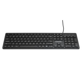 eSTUFF G220 Teclado USB con Cable, US/Internacional, Diseño de Perfil Bajo, Teclas Silenciosas, Tamaño Completo para Escritorio